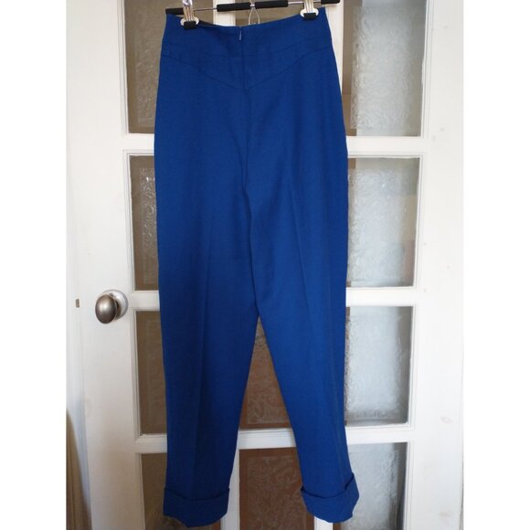 TAVAN & MITTO deisgners - Pants 100% Italian virgin wool - royal blue - Picture 7 of 16